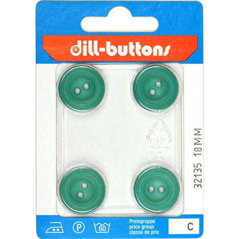 Dill Knoop Blauw/Groen 2 gaats 18 mm - 4 stuks