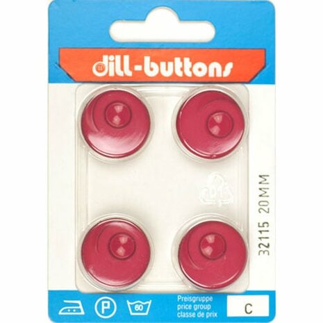 Dill Knoop Roze Achtersteek 20 mm - 4 stuks