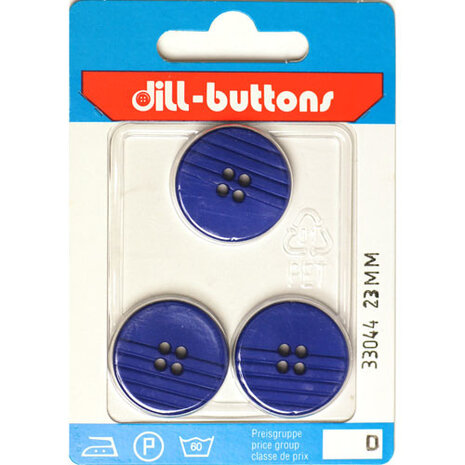 Dill Knoop Blauw 4 gaats 23 mm - 3 stuks