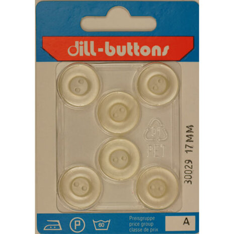 Dill Knoop Parelmoer Wit 2 gaats 17 mm - 6 stuks