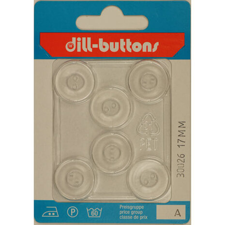 Dill Knoop Transparant 2 gaats 17 mm - 6 stuks