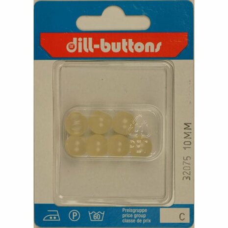 Dill Knoop Transparant Wit Achtersteek 10 mm - 7 stuks