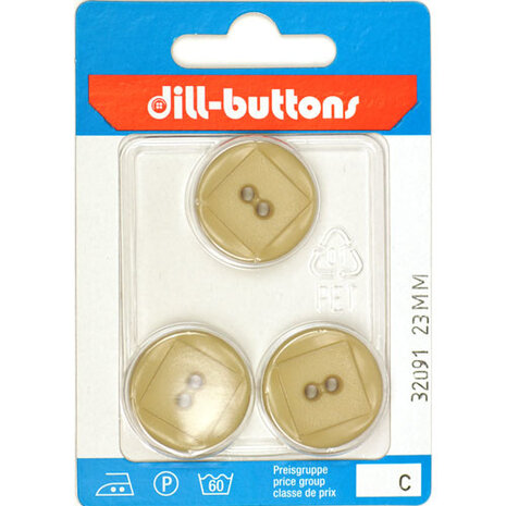 Dill Knoop Beige 2 gaats  23 mm - 3 stuks