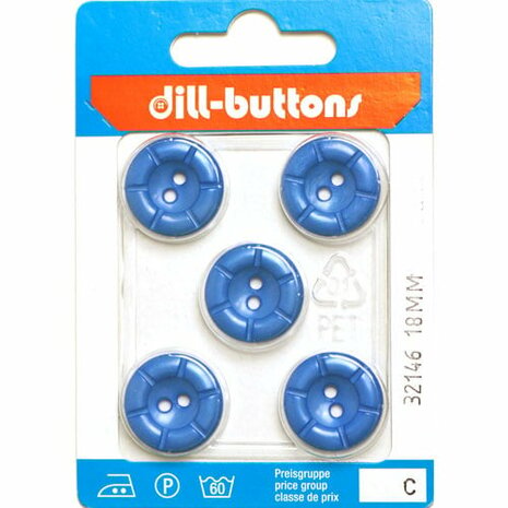 Dill Knoop Blauw 2 gaats 18 mm - 5 stuks