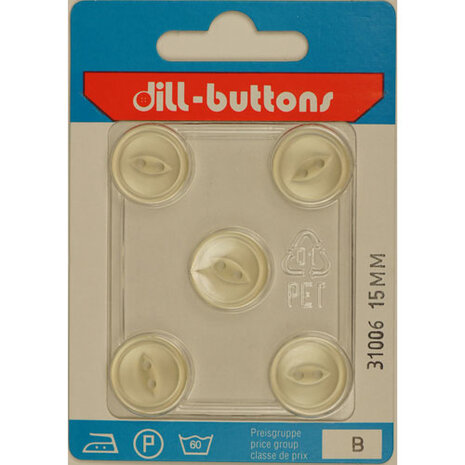 Dill Knoop Transparant Wit 2 gaats 15 mm - 5 stuks