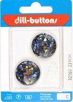 Knoop gem&ecirc;leerd blauw 23 mm - 2 stuks