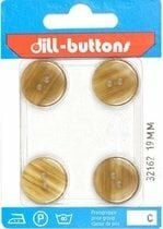 Knoop beige/bruin 19 mm - 4 stuks