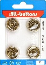 Knoop goud 18 mm - 4 stuks