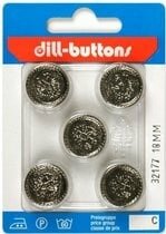 Knoop zilver - 18 mm - 5 stuks