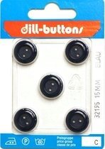 Knoop donkerblauw 15 mm - 5 stuks