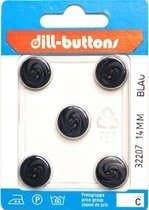 Knoop donkerblauw 14 mm - 5 stuks