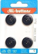 Knoop donkerblauw 19 mm - 4 stuks