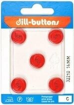 Knoop rood 14 mm - 5 stuks