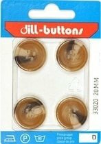 Knoop bruintinten 20 mm - 4 stuks