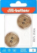 Knoop houtkleur 25 mm - 2 stuks