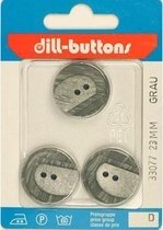 Knoop grijs 23 mm -3 stuks