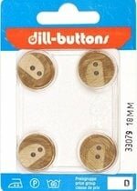 Knoop houtkleur 25 mm - 2 stuks