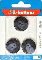 Knoop blauw 23 mm - 3 stuks