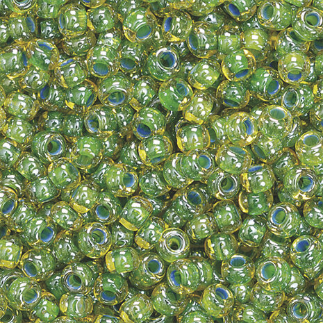 Boheemse rocailles &Oslash; 2,5 mm lindegroen-transparant