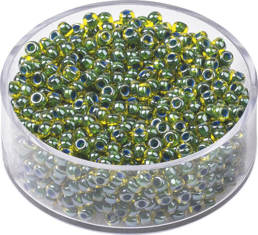 Boheemse rocailles &Oslash; 2,5 mm lindegroen-transparant