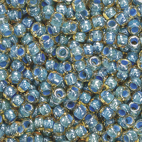 Boheemse rocailles &Oslash; 2,5 mm blauw-groen transparant