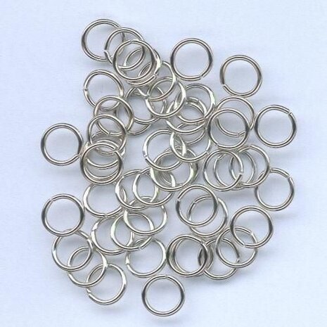 Split ring gehard zilverkleur 6 mm 50 ST 12024-0041