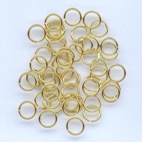 Split ring gehard goudkleur 6 mm 50 ST 12024-0042