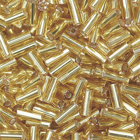 Boheemse rocailles &quot;Buis&quot; 5 x 2 mm goudkleurig