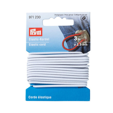 Prym Elastisch koord 2.5mm wit - 3m
