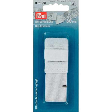 Prym BH-sluiting 2 sluitstanden 30mm wit