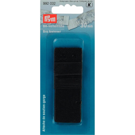 Prym BH-sluiting 2 sluitstanden 30mm zwart