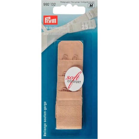 Prym BH-verlengstuk 3x2 haken 25mm beige