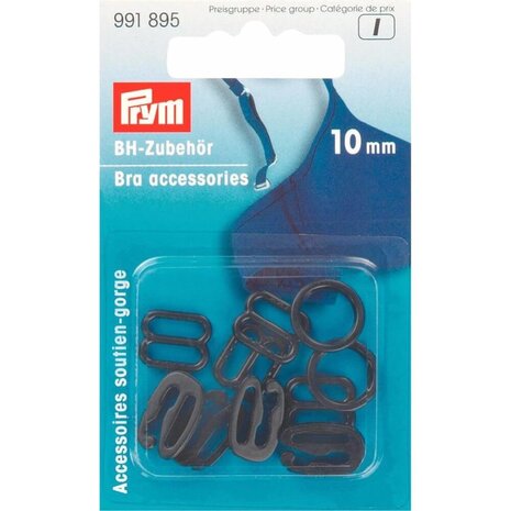 Prym BH-accessoires kunststof 10mm zwart - 10st