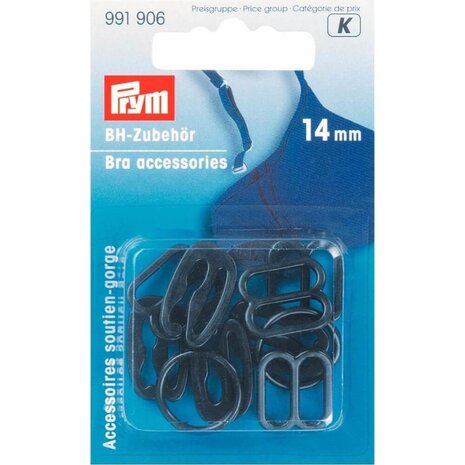 Prym BH-accessoires kunststof 14mm zwart - 10st