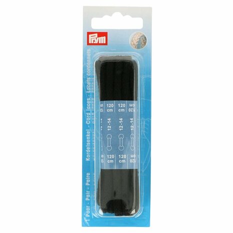 Prym Koordveters 0,5x120cm zwart -2st- 1 pakje