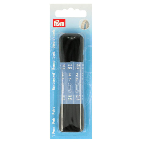 Prym Ronde veters 0,3x120cm zwart -2st- 1 pakje