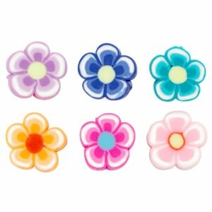 Polymeer kraal bloem Multicolour 10 stuks