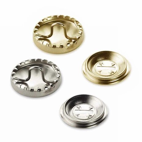 Prym Stofknopen met matrijs 15mm zilver/goud - 6 stuks