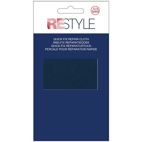 Snelfix reparatiedoek 11 cm x 36 cm opstrijkbaar- donker blauw-1 stuk