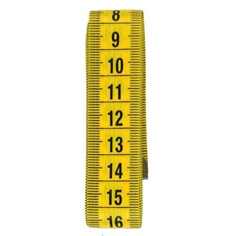 Centimeter 150 cm x 18mm geel-1 stuk