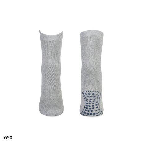 Basset Anti-slip sokken - Grijs Melee - 1 paar