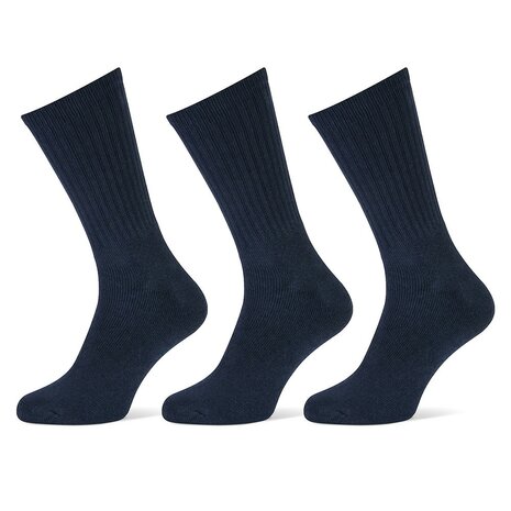 Kousen met badstofvoet 3-pack voor extra comfort - Marine - 3 paar