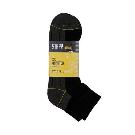 Stapp Sterke luchtige enkelkousen 2-pack - Zwart - 2 paar