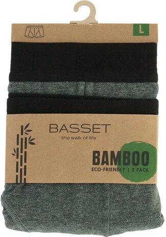 Boxershort Basset bamboo 2-pack antraciet