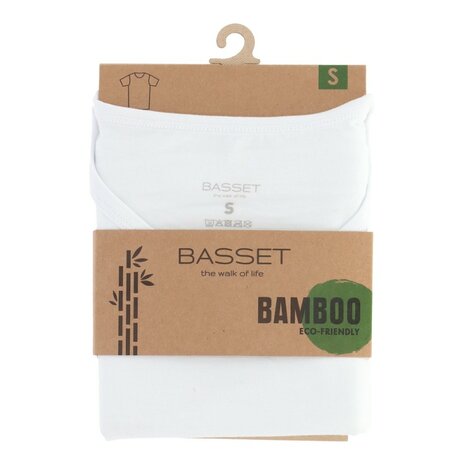  T-Shirt ronde hals Basset bamboo wit- per stuk