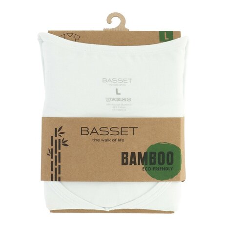  T-Shirt V-hals Basset bamboo wit- per stuk 