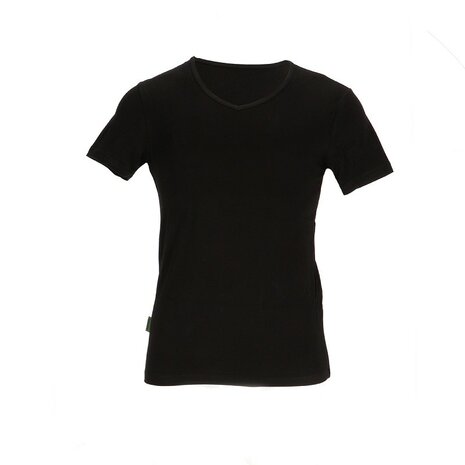 T-Shirt V-hals Basset bamboo zwart- per stuk
