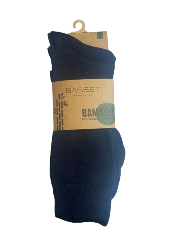 Basset Dames en Heren Bamboo sokken marine-2 pack