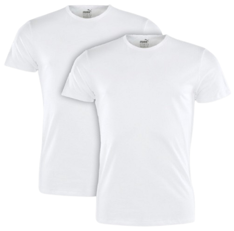 Puma T-shirts Ronde Hals WIT-2 pack
