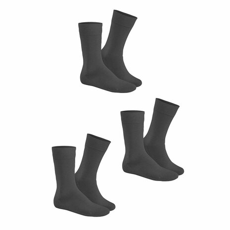 Hudson Simply sokken -3 Paar- Antraciet gem&ecirc;leerd
